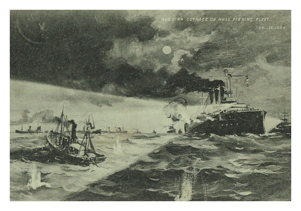 Английская открытка с изображением Гулльского инцидента