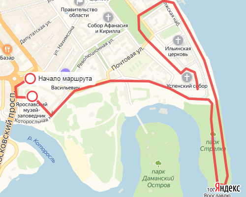 Пеший маршрут по центру Ярославля