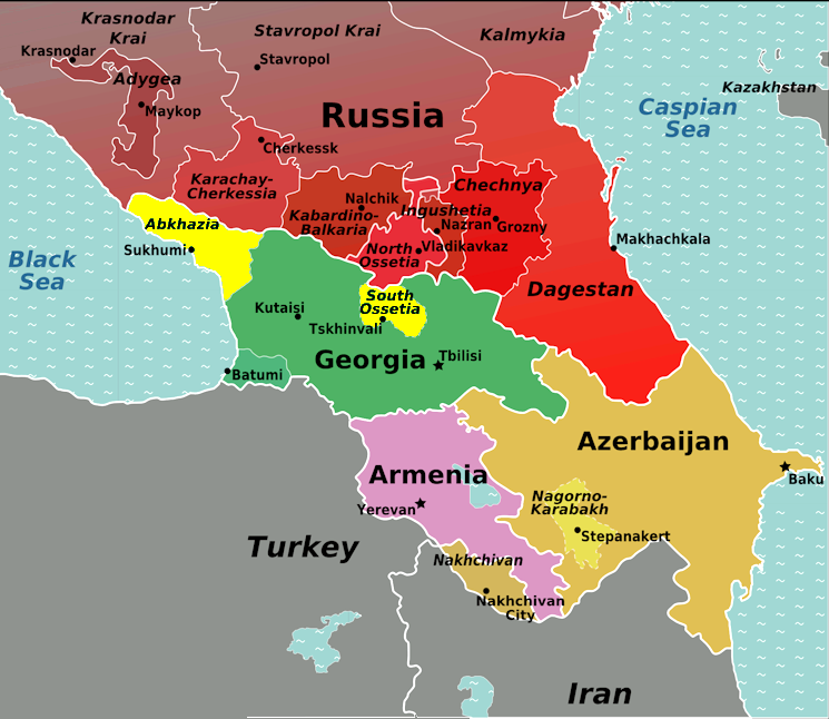 Карта северного кавказа подробная со всеми городами