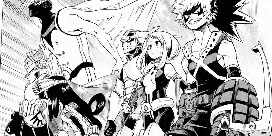 Фрагмент панели из манги Кохэя Хорикоси «Моя геройская академия 1. Книги 1-2: Идзуку Мидория: Начало & Бей со всей дури, чёртов ботан!» © ООО «Издательская Группа «Азбука-Аттикус»