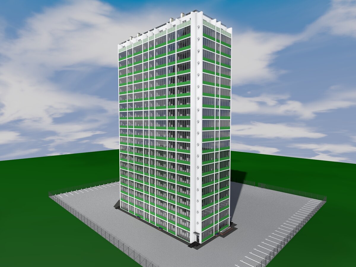 Проект двухподъездного многоэтажного многоквартирного дома