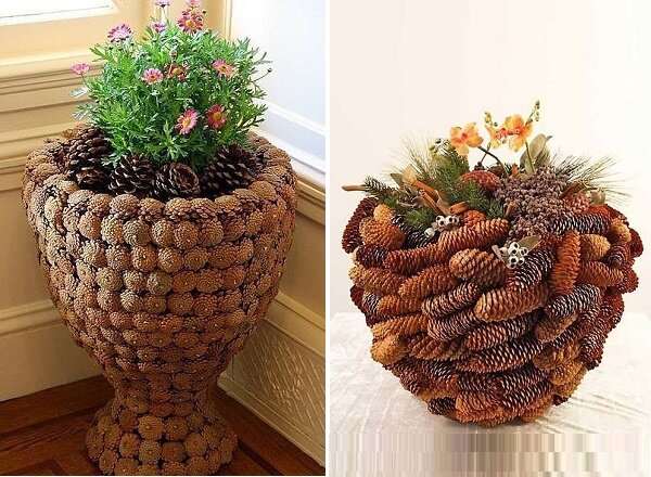 Мастер-класс по вазе из шишек: используем природные материалы в декоре