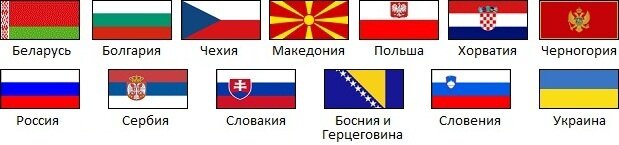 Флаги славянских государств.