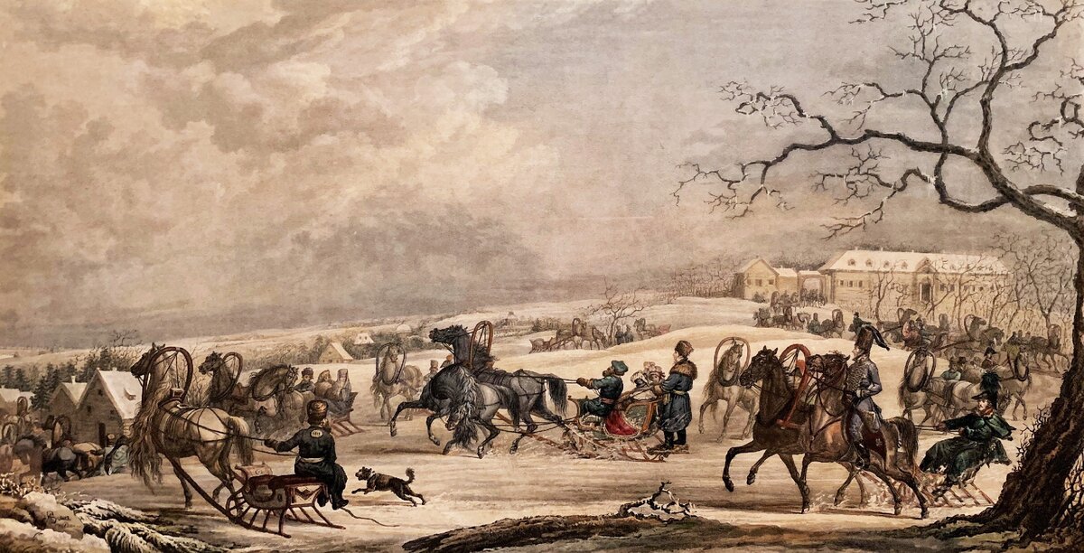 Картина «Окрестности Петербурга. Дорога в "Красный кабачок"». 1813. ГИМ