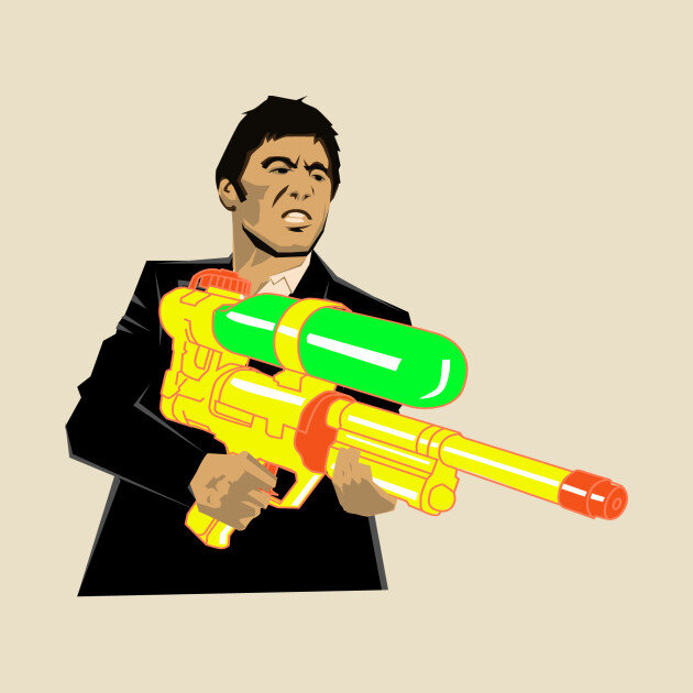 Карикатура на кадр из фильма с участием Аль Пачино. 