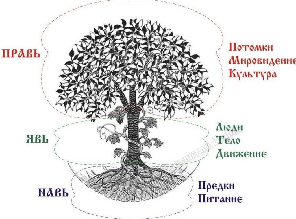 Строение мира согласно мифологии славян. Рисунок из интернета.