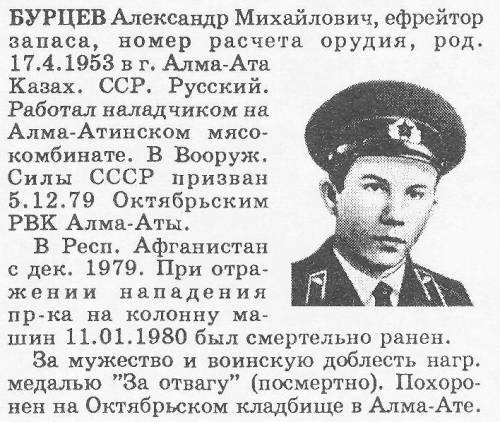 Это солдат с  третьей батареи, я о нем писал. Погиб при штурма Талукана