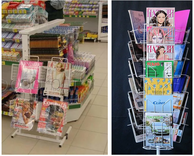 Стенды с журналами в супермаркетах. Фото из интернета.