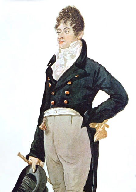 карикатура на Браммела работы Ричарда Дайтона, 1805 