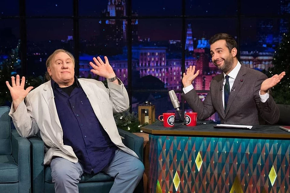 Ургант и Депардье в шоу "Вечерний Ургант".