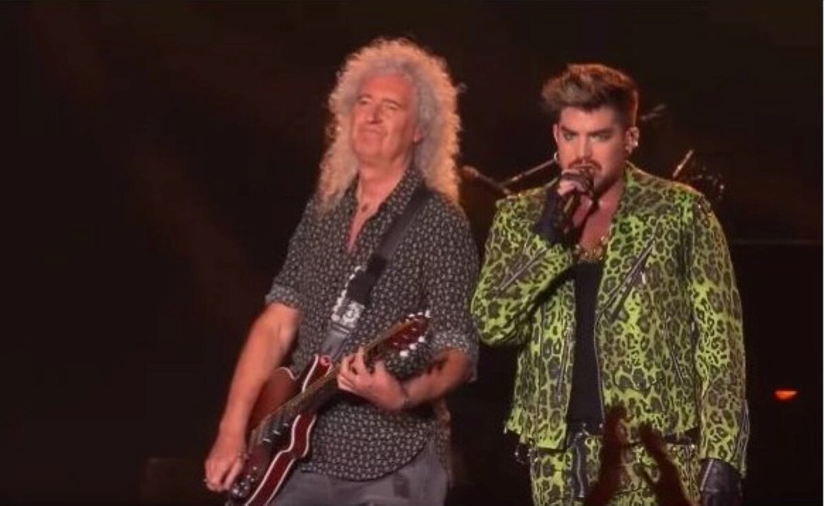 Брайан Мэй и Адам Ламберт на шоу