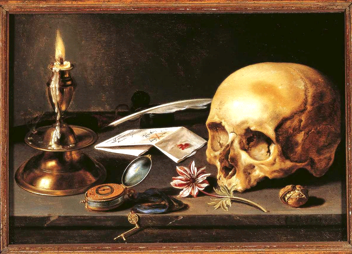 Питер Клас. Vanitas, 1625. https://ru.wikipedia.org/wiki/%D0%9A%D0%BB%D0%B0%D1%81,_%D0%9F%D0%B8%D1%82%D0%B5%D1%80#/media/%D0%A4%D0%B0%D0%B9%D0%BB:Pieter_Claeszoon-_Vanitas_-_Still_Life_(1625,_29,5_x_34,5_cm).JPG