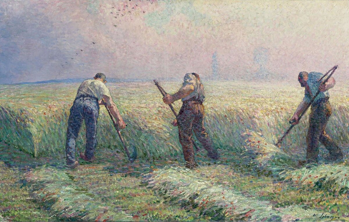 "Косари на окраине Лани". Анри Лебаск. 1899 г.