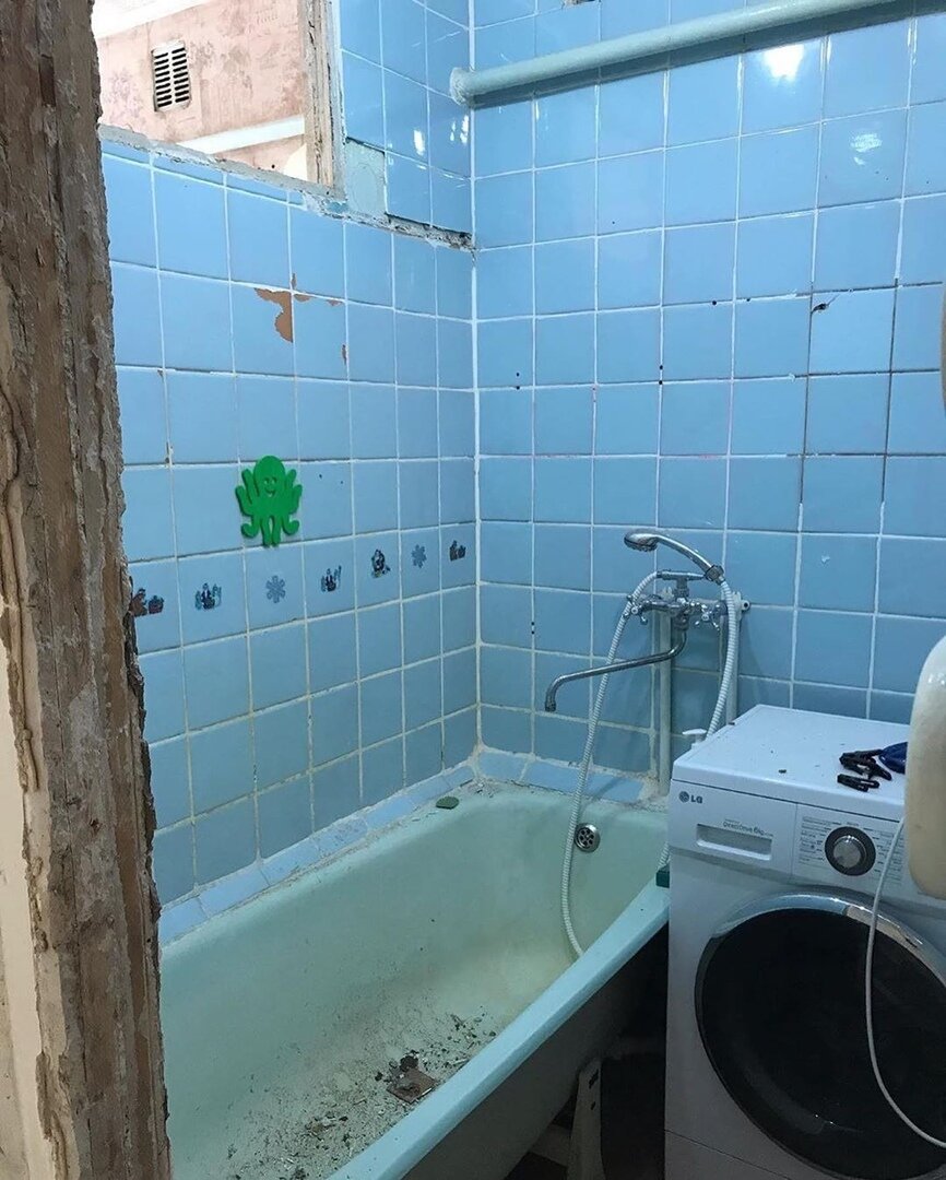 Ремонт небольшой ванной, Реконструкция ванной, Декор раковины в ванной
