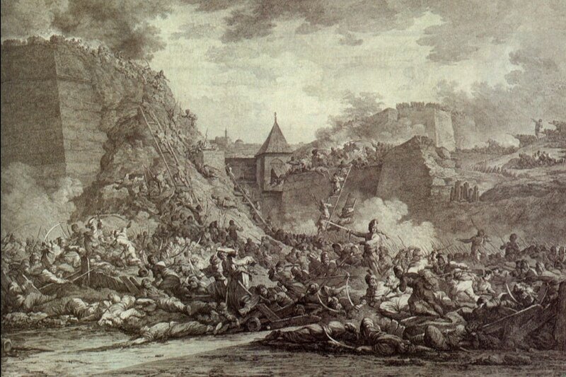 Взятие в 1788 году крепости Очаков. Гравюра А. Берга. Фото из Википедии. 
