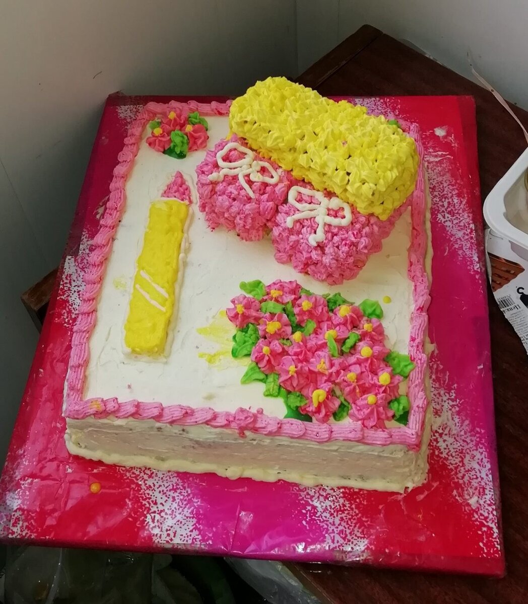 Бисквитный торт на крещение девочки