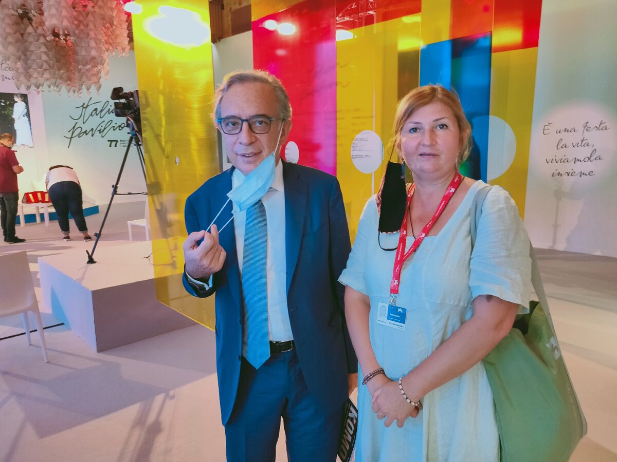 С послом Италии в России Паскуале К. Терраччано на Венецианском кинофестивале