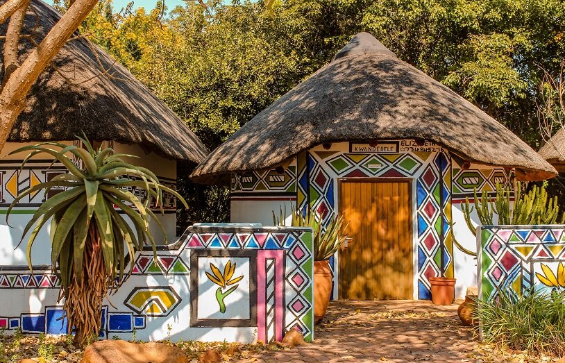 Цветные домики Ндебеле