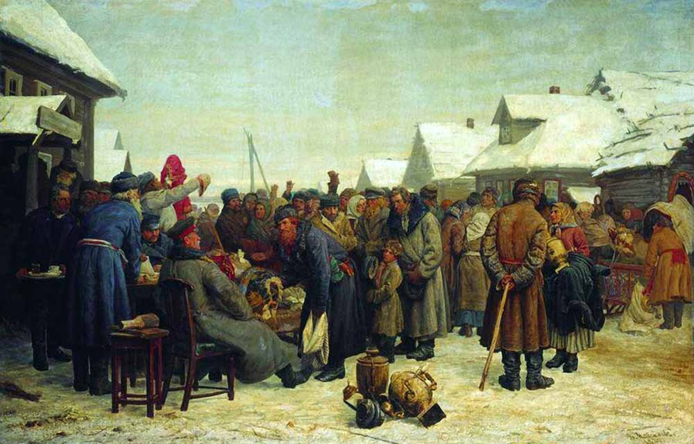 В.М.Максимов "Аукцион за недоимки" 1881г