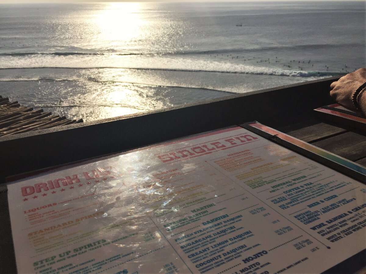 меню кафе Сингл Фин