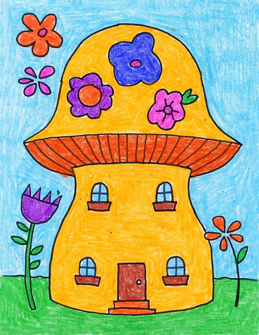 Рисунки дошкольников на тему сказочный домик