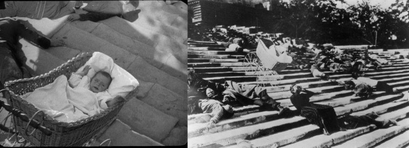 Кадры на Потёмкинской лестнице.