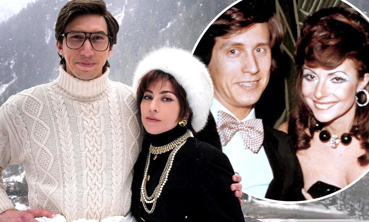 Исполнители главных ролей Адам Драйвер и Лели Гага и их прототипы - Маурицио и Патриция Гуччи. Похожи, правда?