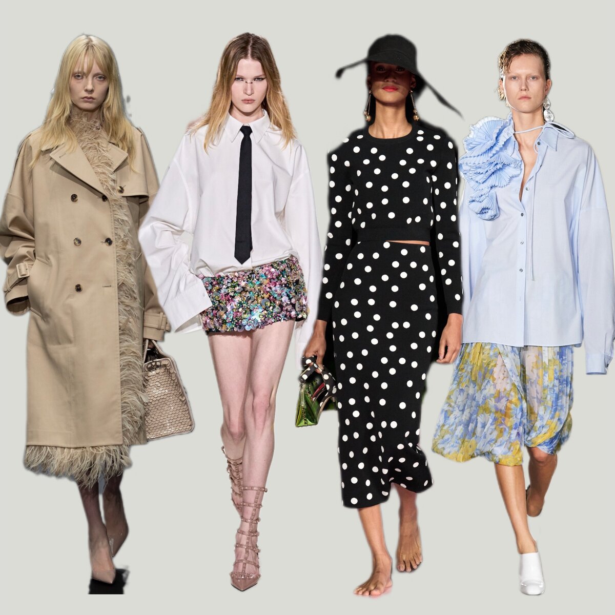 фото Vogue Ranway, коллекции 2023-2024, коллаж составлен автором