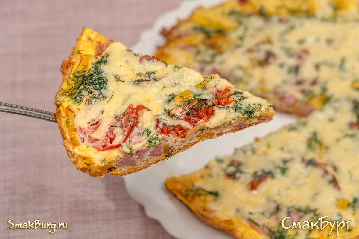 Яркая, сочная и ароматная яичница с колбасой, овощами и тортильей. Угощайтесь, друзья!)