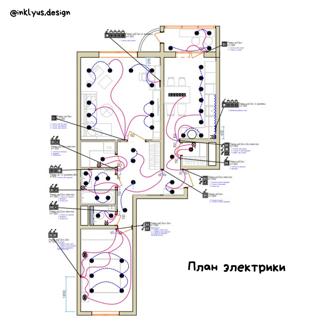 Схема и разводка электрики в квартире