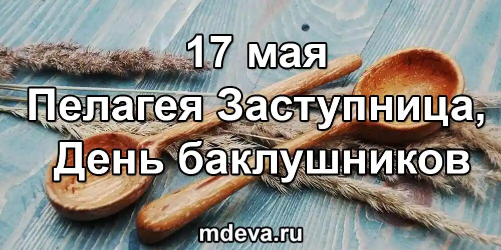 17 мая по народному календарю Пелагея Заступница, День баклушников