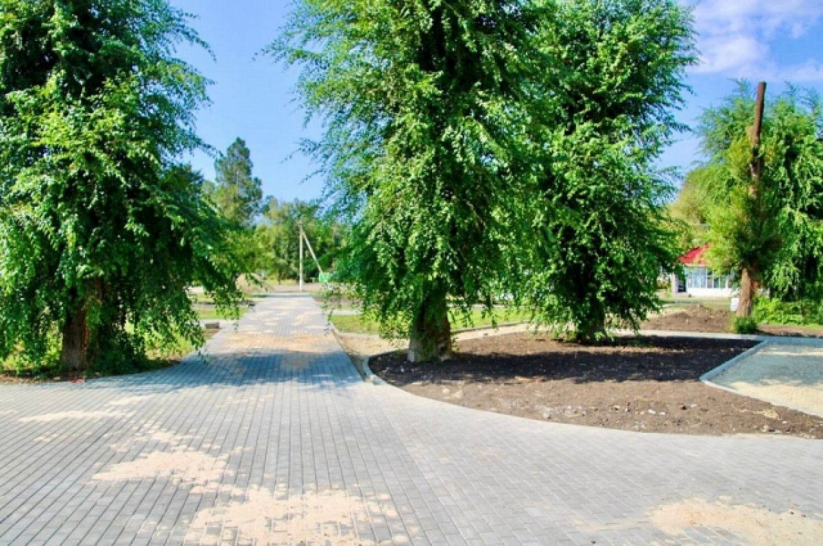    В Кущевском районе Кубани благоустраивают зеленую зону