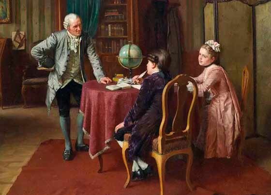 * домашнее образование в 18 веке.