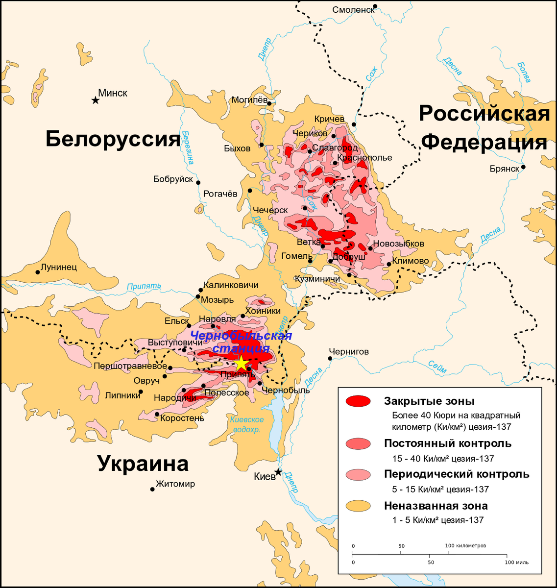 Карта радиации на украине