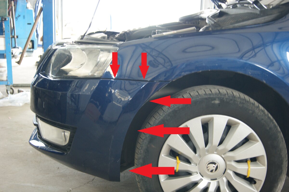 Как снять передний и задний бампер Skoda Octavia 3 (2013-2020)