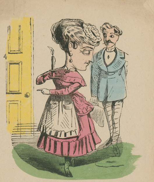 Горничная, деталь карикатуры, США, сер. XIX века. (с) Из коллекции Библиотеки Филадельфии