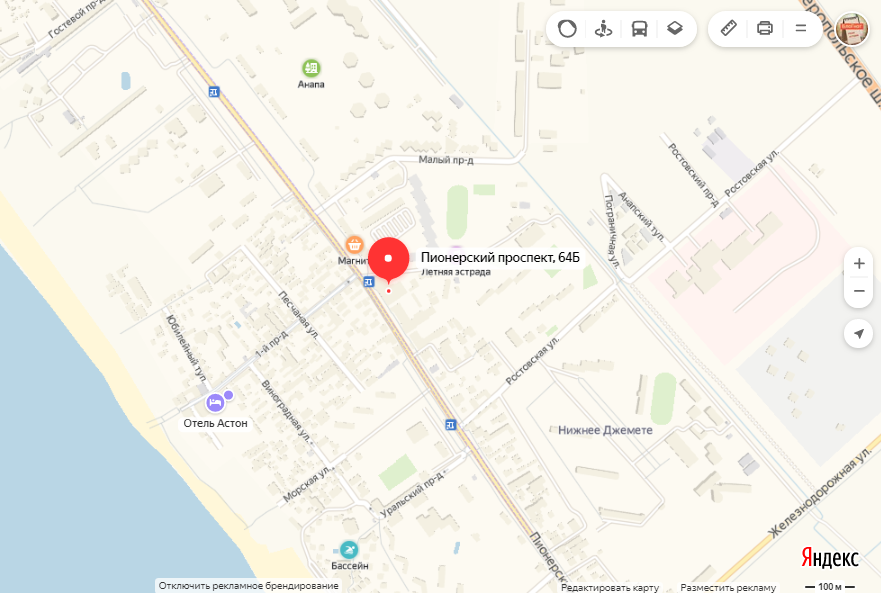 Пионерский проспект 88 анапа карта