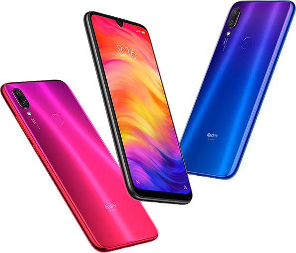 Xiaomi Redmi Note 7 и его градиентные расцветки: красный, чёрный и синий