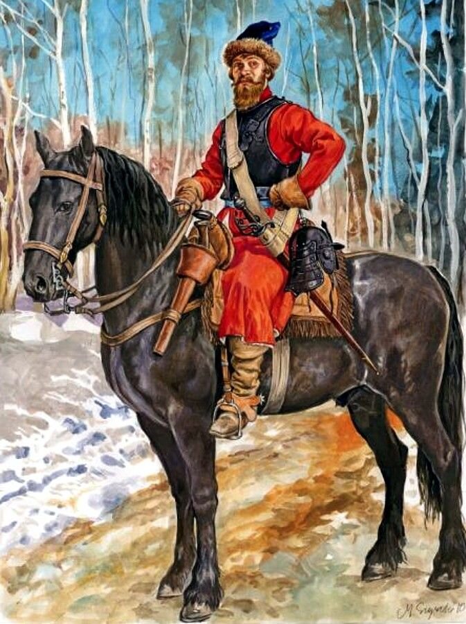 Русский рейтар XVII века. "Шишак" европейский, шапка - русская))