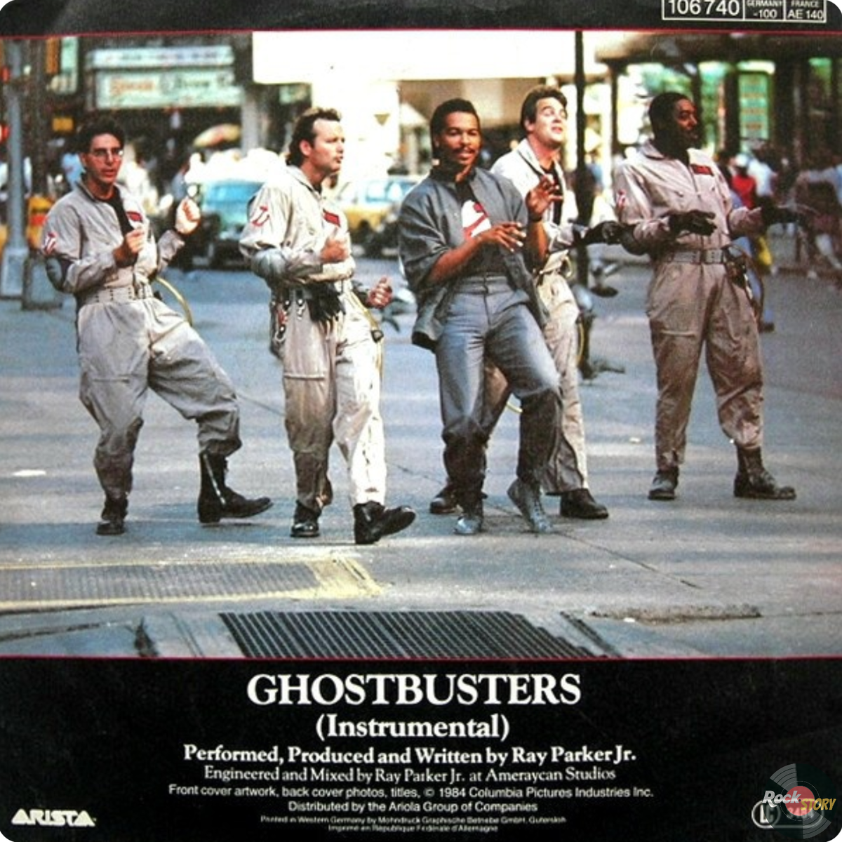 На фотография обложка сингла Ghostbusters музыканта Ray Parker Jr.