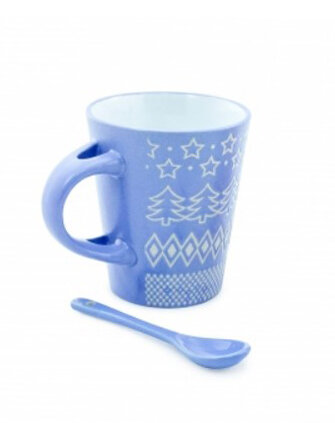 Кружка керамическая с ложкой, 340 мл, цена в fix price 77 руб