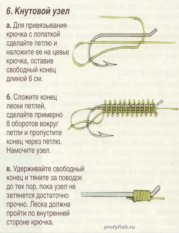 Простой способ привязать крючок к леске