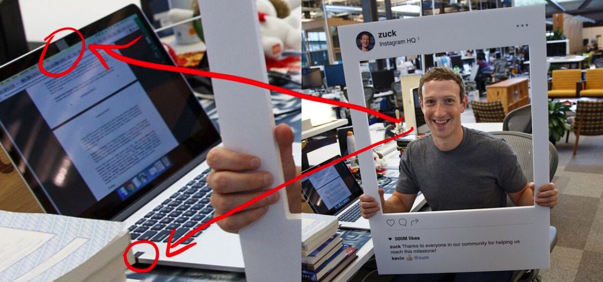 Марк Цукенберг заклеивает камеру на своем MacBook