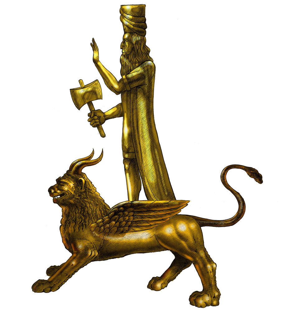 По третьей гипотезе льва считают частью памятника Сандону, богу-защитнику города Тарса в Киликии. Известно, что до III века нашей эры в Тарсе существовал внушительный памятник, на котором Сандон предстаёт на крылатом льве. Поэтому можно предположить, что Лев святого Марка изначально был львиноголовым грифоном, появившимся на Востоке в эпоху первого эллинизма между концом IV и началом III века до нашей эры