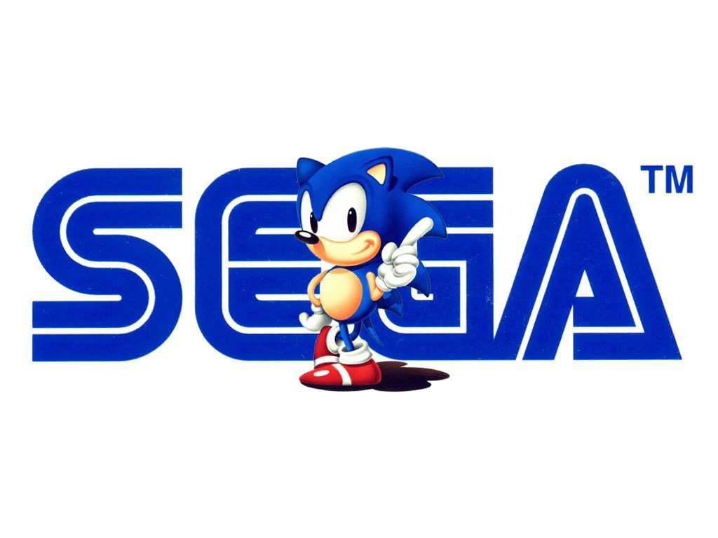 Логотип японской компаний Sega, вместе с их талисманом - ежиком Соником!