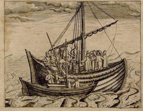 Поморский коч. Гравюра 18 века.