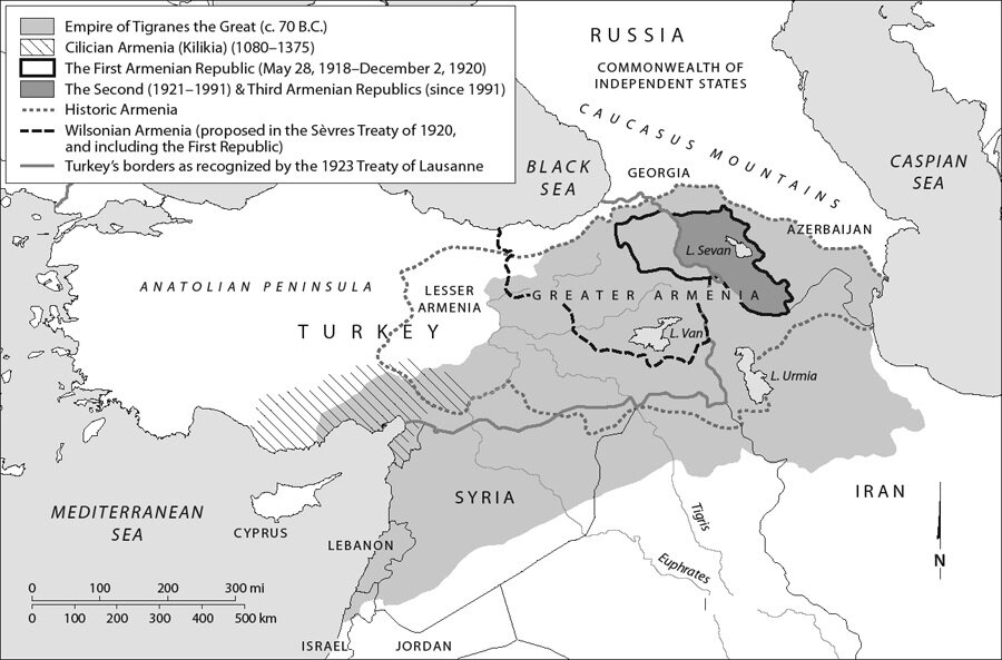 Карта армении в 1915 году