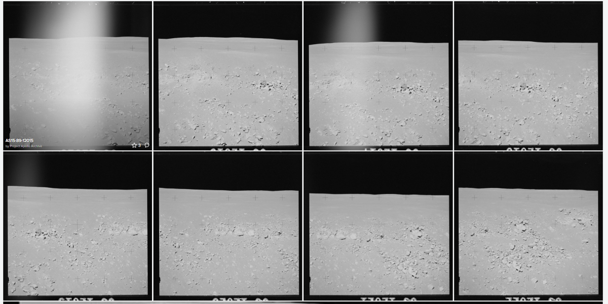 Apollo 15 Magazine 89/WW .
Так начинается серия фотографий, на которых , как утверждает НАСА запечатлена противоположная от астронавтов стена  этого гигантского разлома.