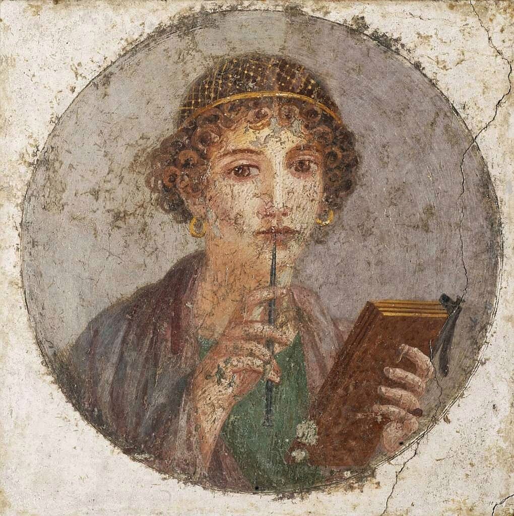 Молодая женщина (возможно, Сапфо). Фреска. Помпеи. 60 до н.э.