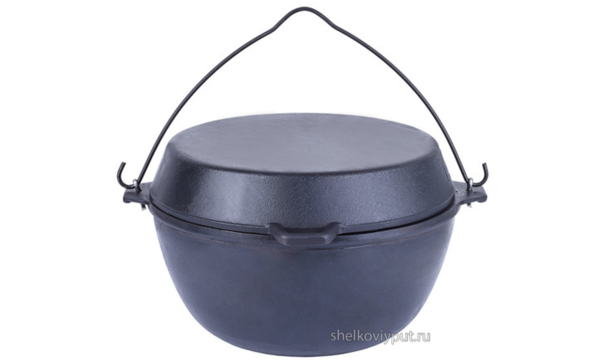 Казан походный 6 л с крышкой-сковородой